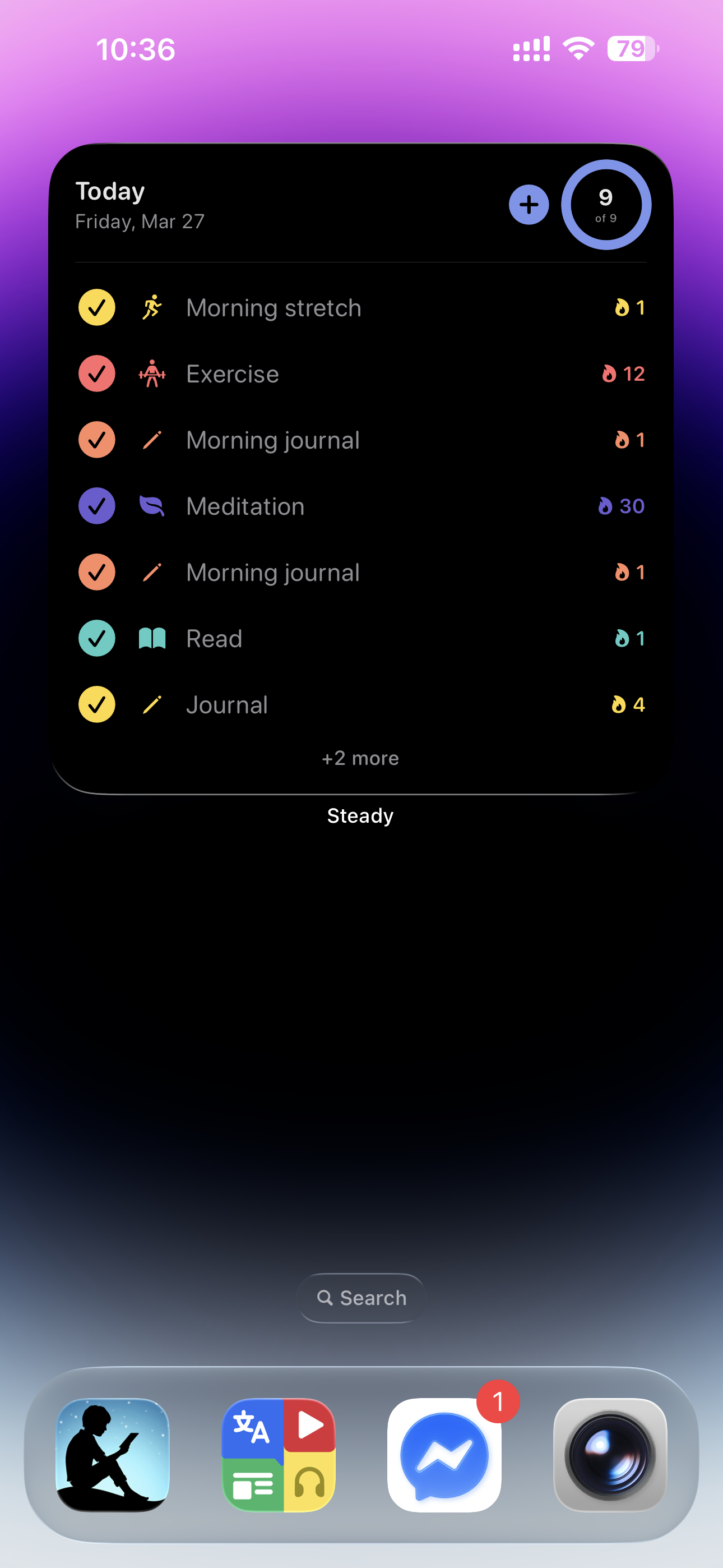 iOS home screen widget